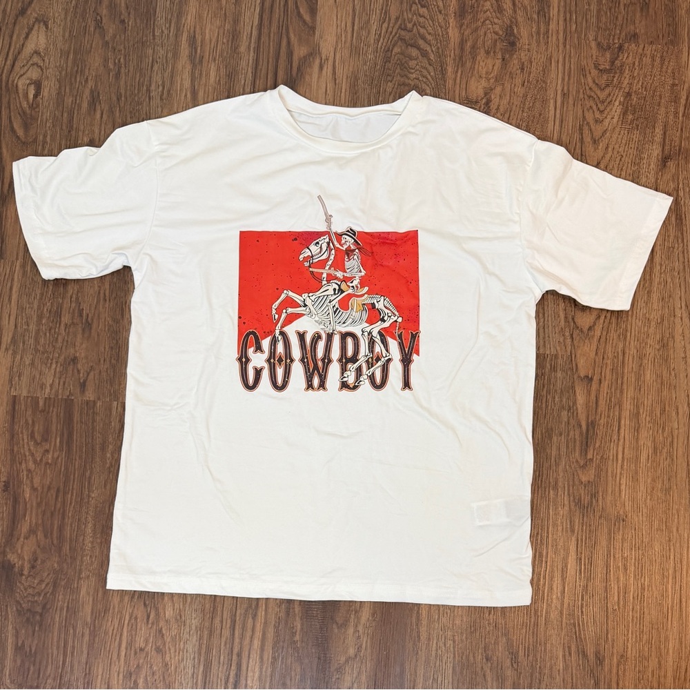 White Cowboy Graphic T-Shirt